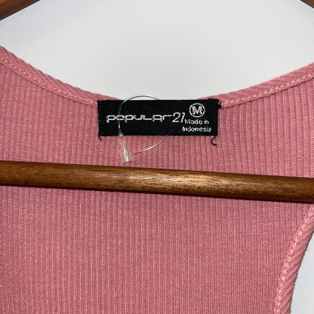 Popular 21 Pink Ribbed Dress - Picture 2 of 3